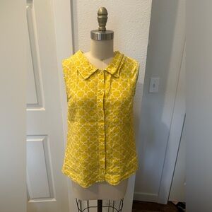 Anthropologist Boden bright yellow linen top